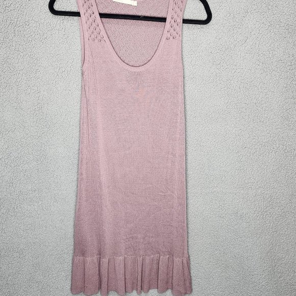 SIBERIAN Women's Small Dark Blush Pink Sleeveless Ruffled Bottom Sweater Dress - Picture 1 of 8